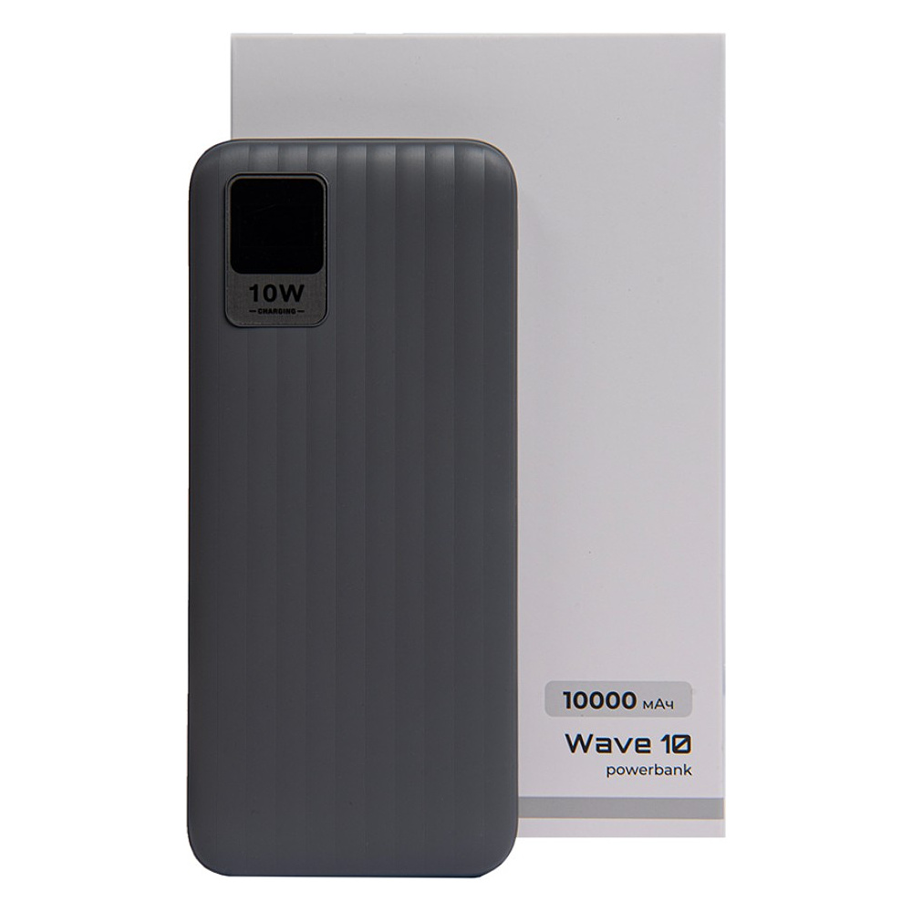 Внешний аккумулятор Power Bank "Wave 10", 10000 mAh, серый - 5