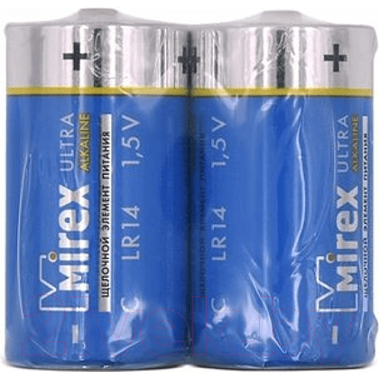 Батарейки алкалиновые Mirex "LR14/C", 2 шт 