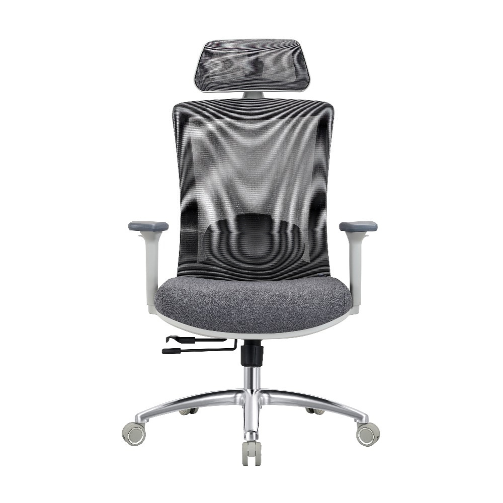 Кресло для руководителя EVOLUTION "ERGO PRIME", ткань, сетка, алюминий, серый - 2