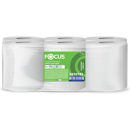 Бумага туалетная  Focus Eco, 450 метров, 1 слой, 100% целлюлоза - 2