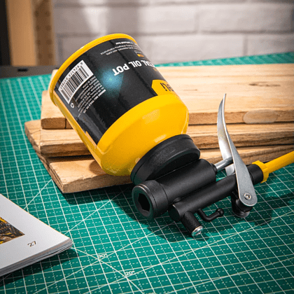 Масленка для смазки стальная Deli YS EDL2401, 180 мл, медный носик, желтая - 4