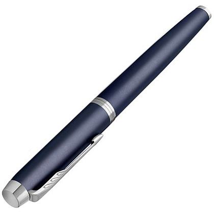 Ручка перьевая "Parker IM Matte Blue CT", F, синий, серебристый, патрон черный - 4