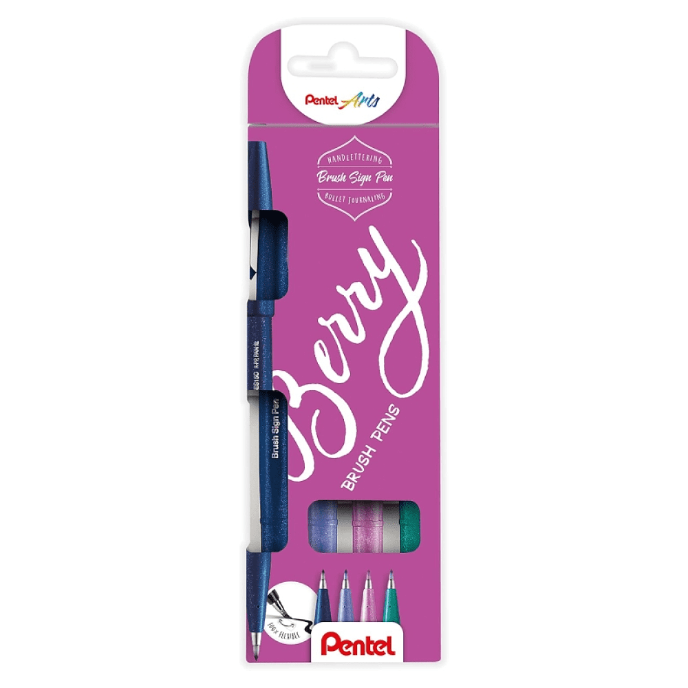 Маркер-кисть "Brush Sign pen. Berry", 4 шт
