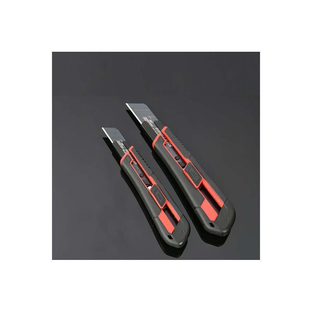 Нож строительный Deli RS EDL025G, 25 мм, универсальный, черный, красный - 4