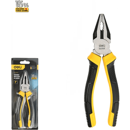 Плоскогубцы Deli YS EDL0002, 180 мм, 2-х компонентные рукоятки - 2