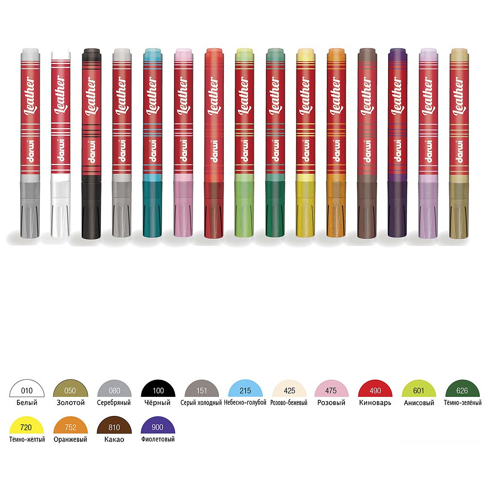 Маркер акриловый для кожи "Darwi", 2 мм, темно-зеленый - 6