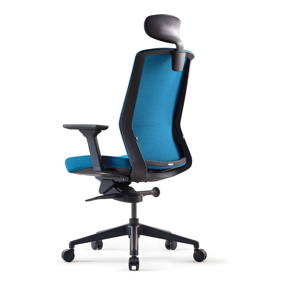 Кресло для руководителя BESTUHL "J1", сетка, ткань, пластик, синий  - 4