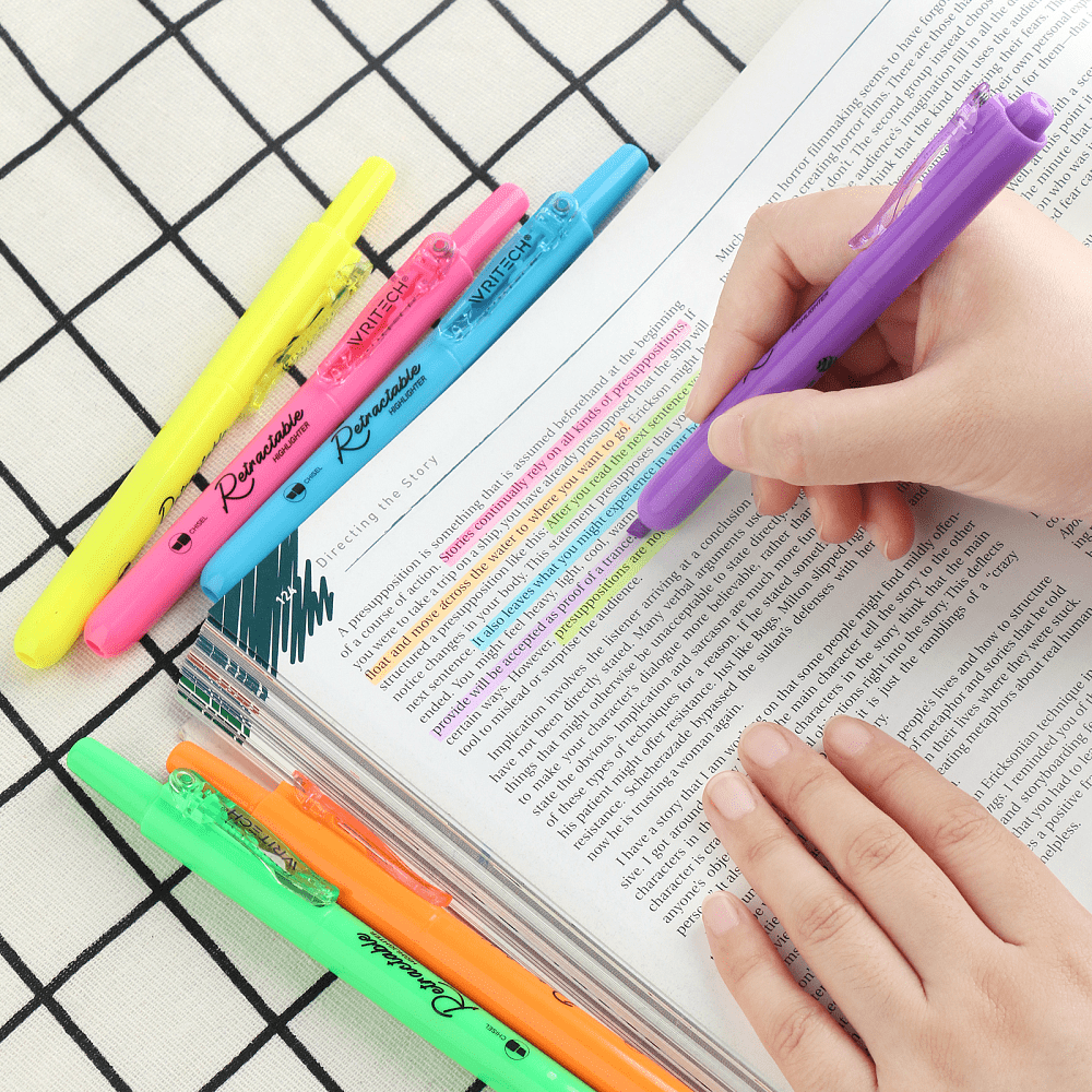 Маркер текстовый автоматический "Retractable", голубой - 4