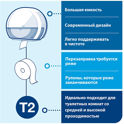 Бумага туалетная ТОРК Комфорт Т2 в мини-рулонах, 170 м, 2 слоя (120231) - 8