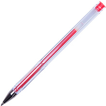 Ручка гелевая "Office Products", 0.5 мм, прозрачный, стерж. красный