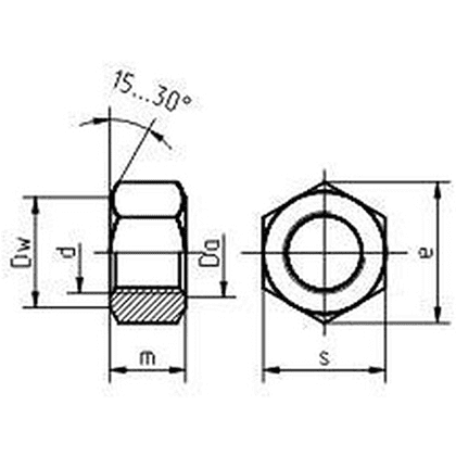 Гайка шестигранная М16, DIN 934/ГОСТ 5927-70, цинк, 5 кг - 2