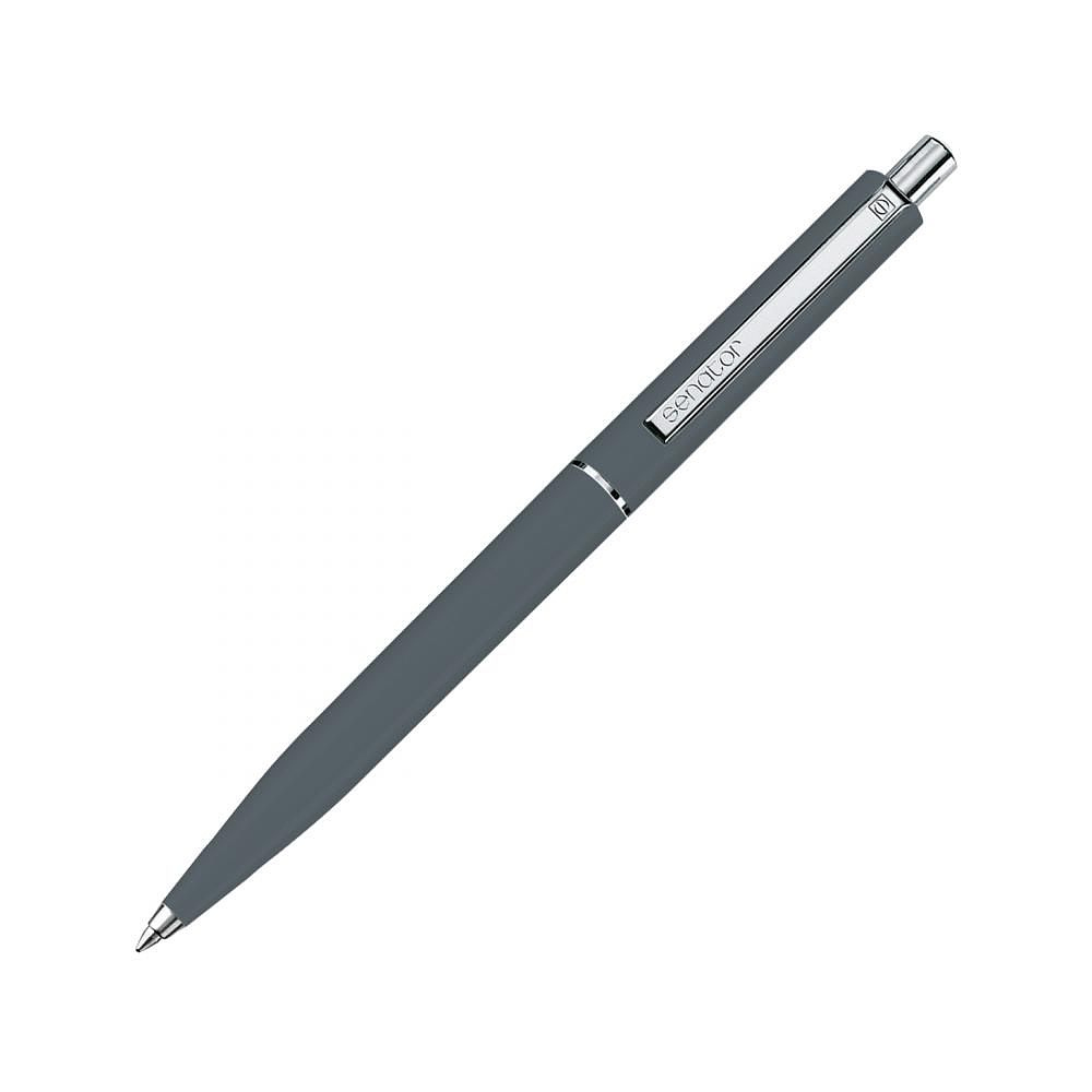 Ручка шариковая автоматическая "Senator Point Polished", 1.0 мм, антрацит, стреж. синий