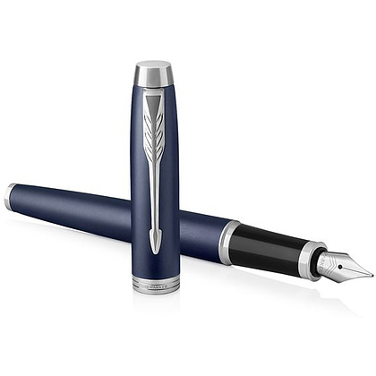 Ручка перьевая "Parker IM Matte Blue CT", F, синий, серебристый, патрон черный - 3