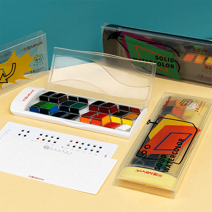 Набор красок акварельных "Himi Rhombus", 36 цветов, кюветы - 3