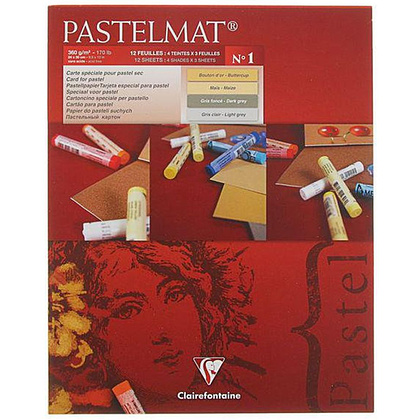 Блок-склейка для пастели "PastelMat" №1, 24x30 см, 360 г/м2, 12 листов, 4 цвета