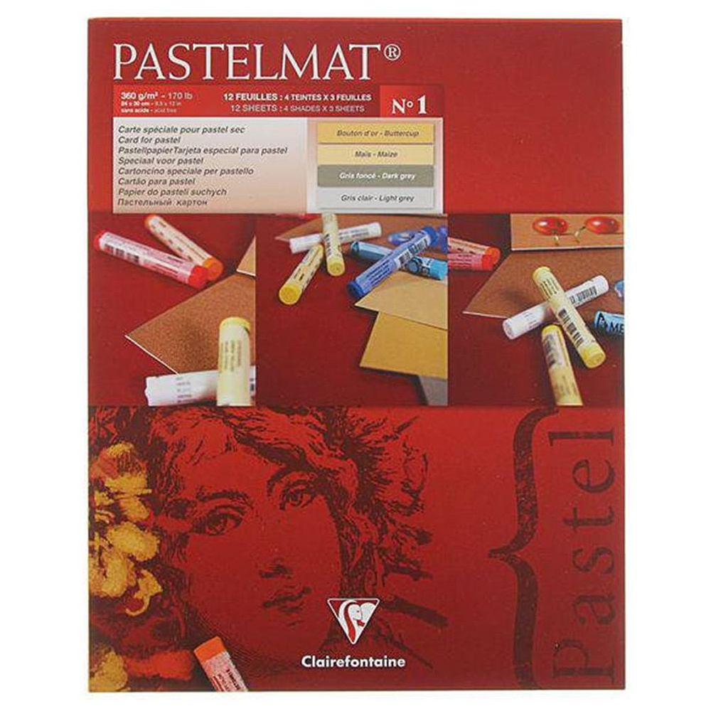 Блок-склейка для пастели "PastelMat" №1, 24x30 см, 360 г/м2, 12 листов, 4 цвета