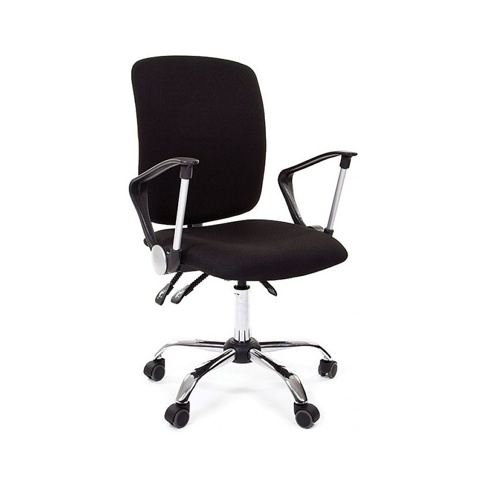 Кресло для персонала "Chairman 9801 Chrome", ткань, металл, черный
