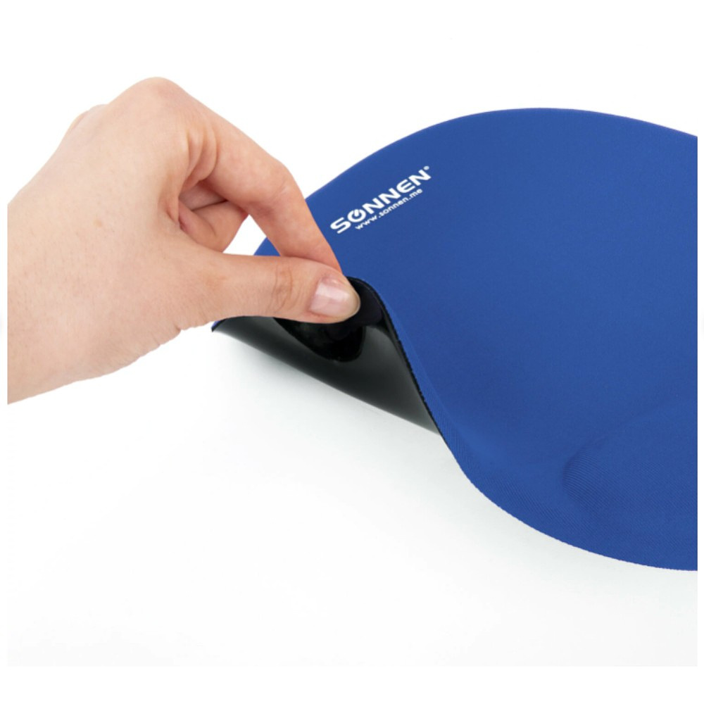 Коврик для мыши "Sonnen", 250х220х20 мм, полиуретан, лайкра, с подушкой под запястье, синий - 4