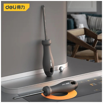 Отвертка Deli HS EHT1205, PH1х100 мм, Soft Touch, черный - 4