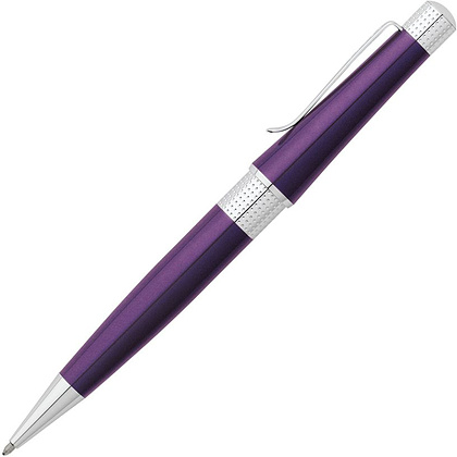 Ручка шариковая автоматическая "Cross Beverley", 0.7 мм, пурпурный, серебристый, стерж. черный - 2