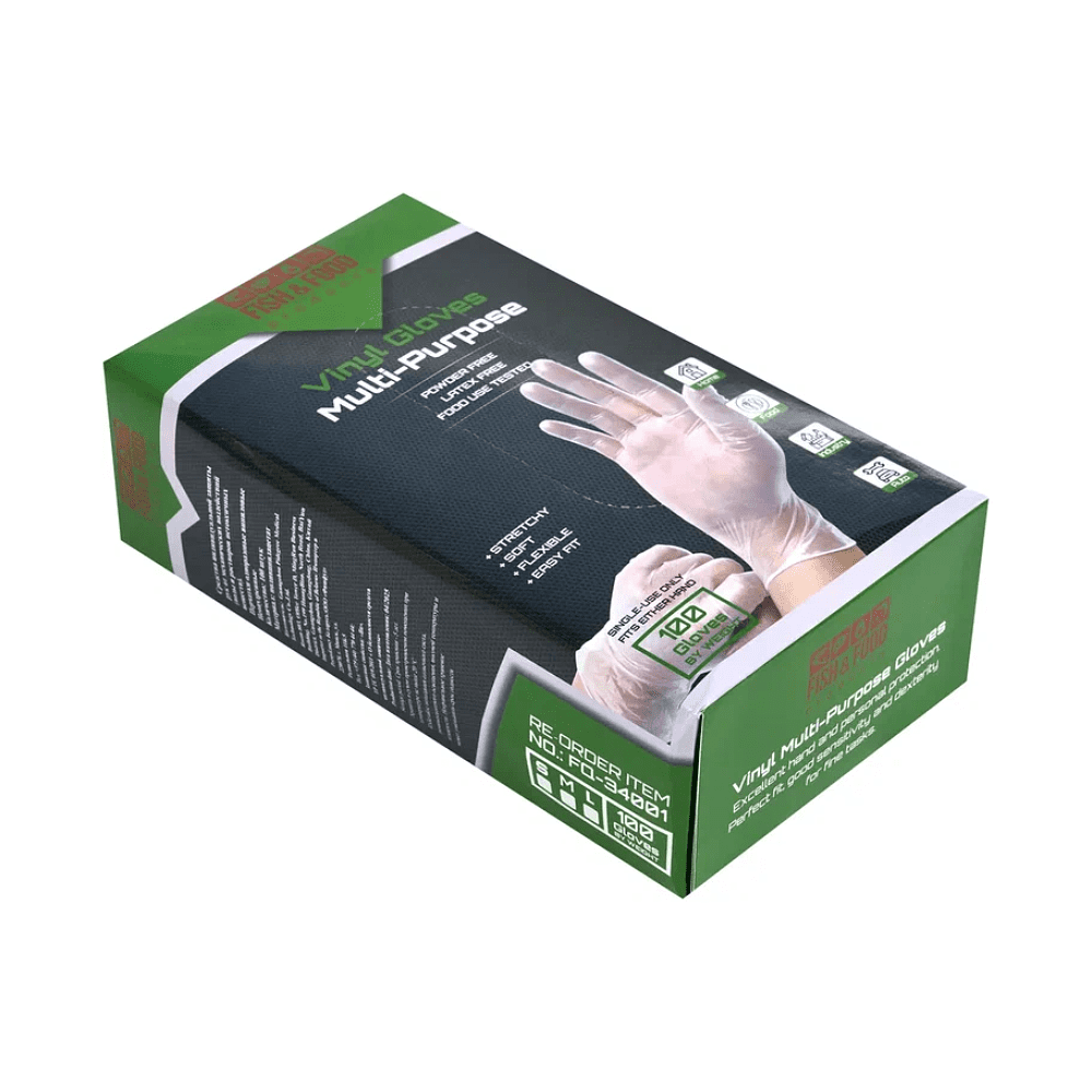 Перчатки виниловые одноразовые, р-р L, 100 шт/упак, прозрачный - 2