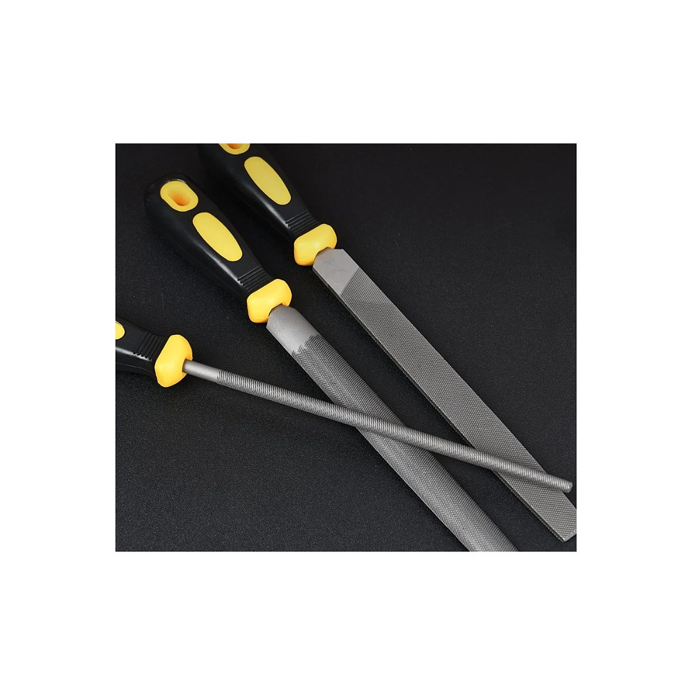 Набор напильников Deli YS EDL352083, 3 шт, 200 мм, черный, желтый - 4