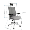 Кресло для руководителя "Nature II Slider", каркас черный, ткань, пластик, серый, -50% - 4