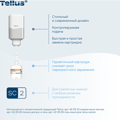 Диспенсер Tellus для косметической продукции мини, белый, SC2 - 11