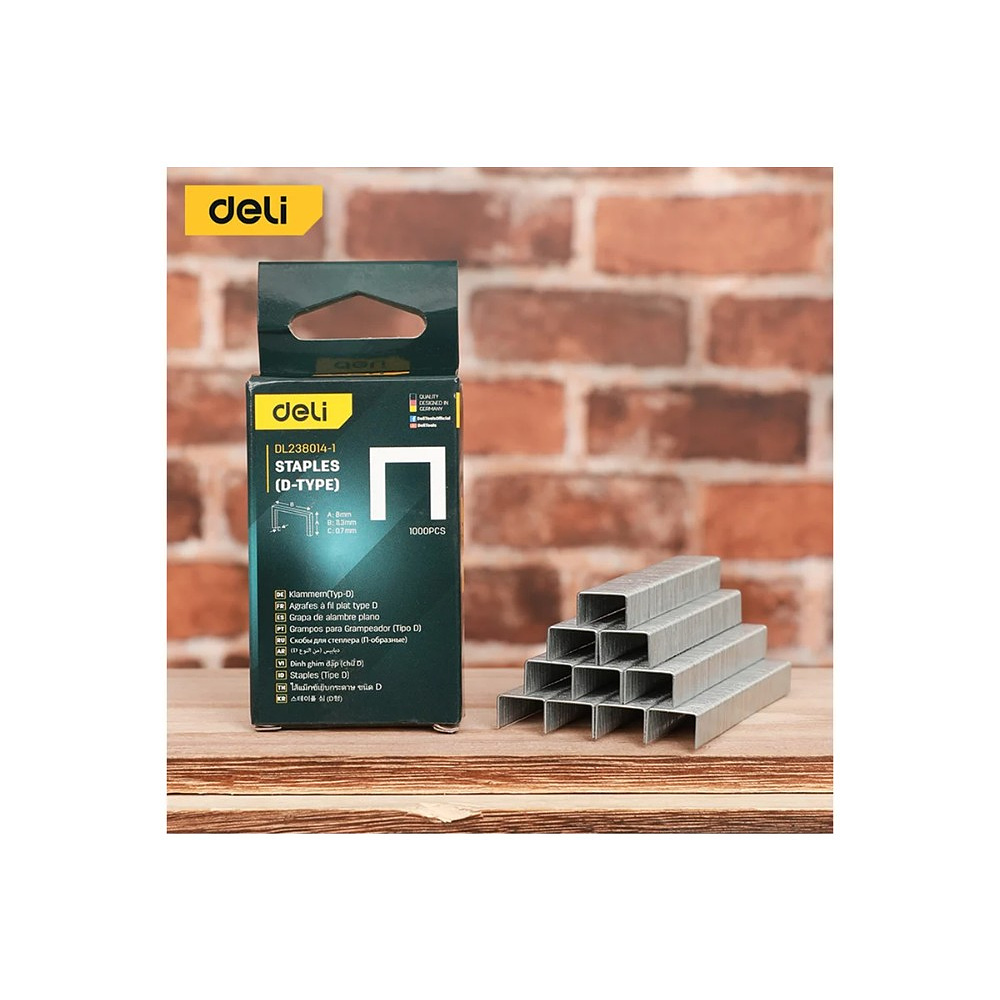 Скоба D Deli EDL238014-1, 12х11,2 мм, 1000 шт. - 5