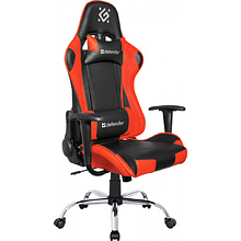 Кресло игровое Defender "Azgard", искусственная кожа, металл, черный, красный