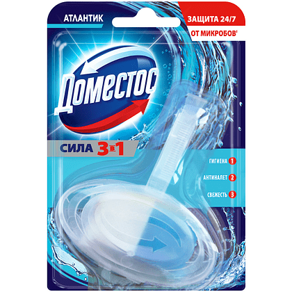 Сменный гигиенический блок для унитаза "Доместос Атлантик", 40 г