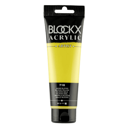 Краски акриловые "Blockx", 716 желтый Блокс, 120 мл
