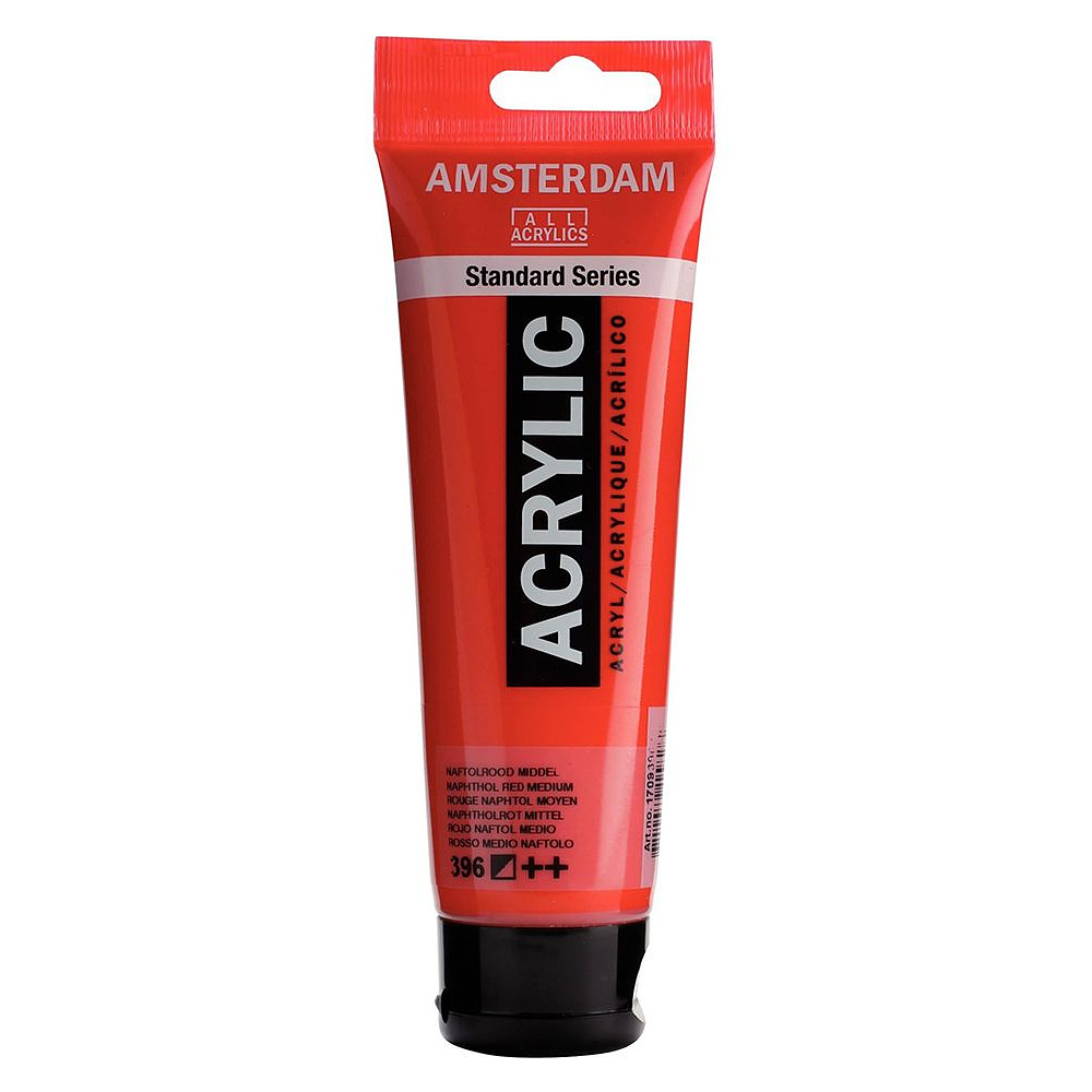 Краски акриловые "Amsterdam", 396 красный нафтоловый средний, 120 мл, туба