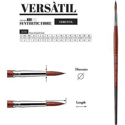 Кисть для рисования "Escoda Versatil Brush L/H 3040", синтетика, веерная, №2 - 3