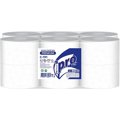 Бумага туалетная  PROtissue 170м, 2 слоя, Instant, 100% целлюлоза