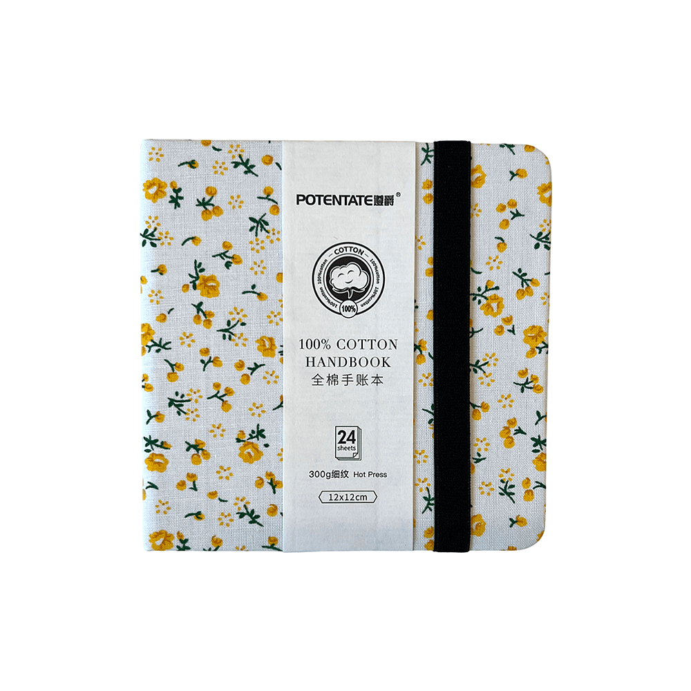 Cкетчбук для акварели "Potentate", горячий пресс, 12х12 см, 300 г/м2, 24 листа, флора