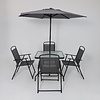 Комплект мебели садовой AksHome PICNIC (стол 1шт, 4 кресла, зонт 1шт), серый, черный - 14