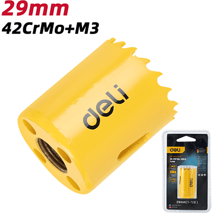 Коронка биметаллическая Deli YS EDH-SKK029-E1, 29 х 38 мм, М14 - 2