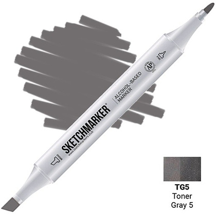 Маркер художественный "Sketchmarker", двухсторонний, TG5 серый тонированный 5