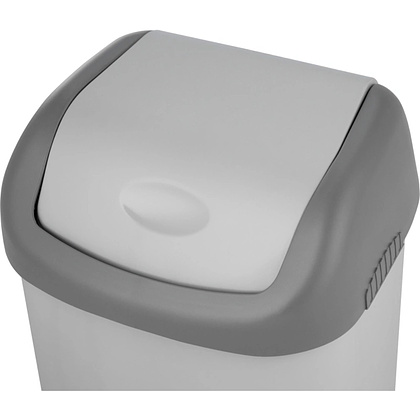 Урна для мусора 14л, пластик, с крышкой, серый - 6