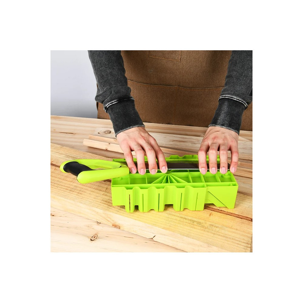 Стусло с ножовкой Deli GS EDL580900, 22.5°/45°/90°, 13 TPI, 300 мм, черный, зеленый - 5