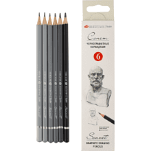Набор чернографитных карандашей "Сонет", 6 шт.