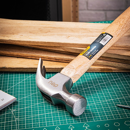 Молоток-гвоздодер Deli YS EDL5250, 0,5 кг, деревянная рукоятка - 8