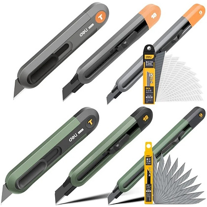 Нож для бумаги "Deli Home", 9 мм, зелёный - 2