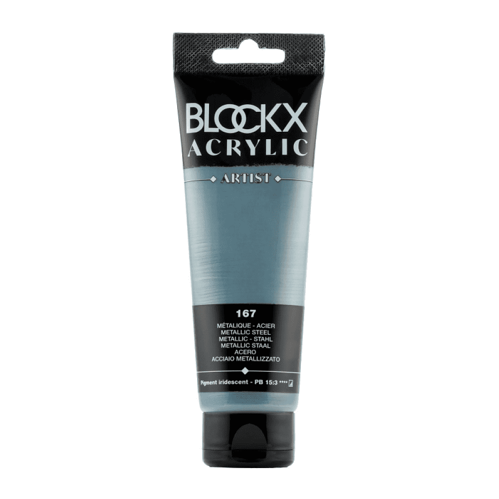 Краски акриловые "Blockx", 167 стальной металлик, 120 мл