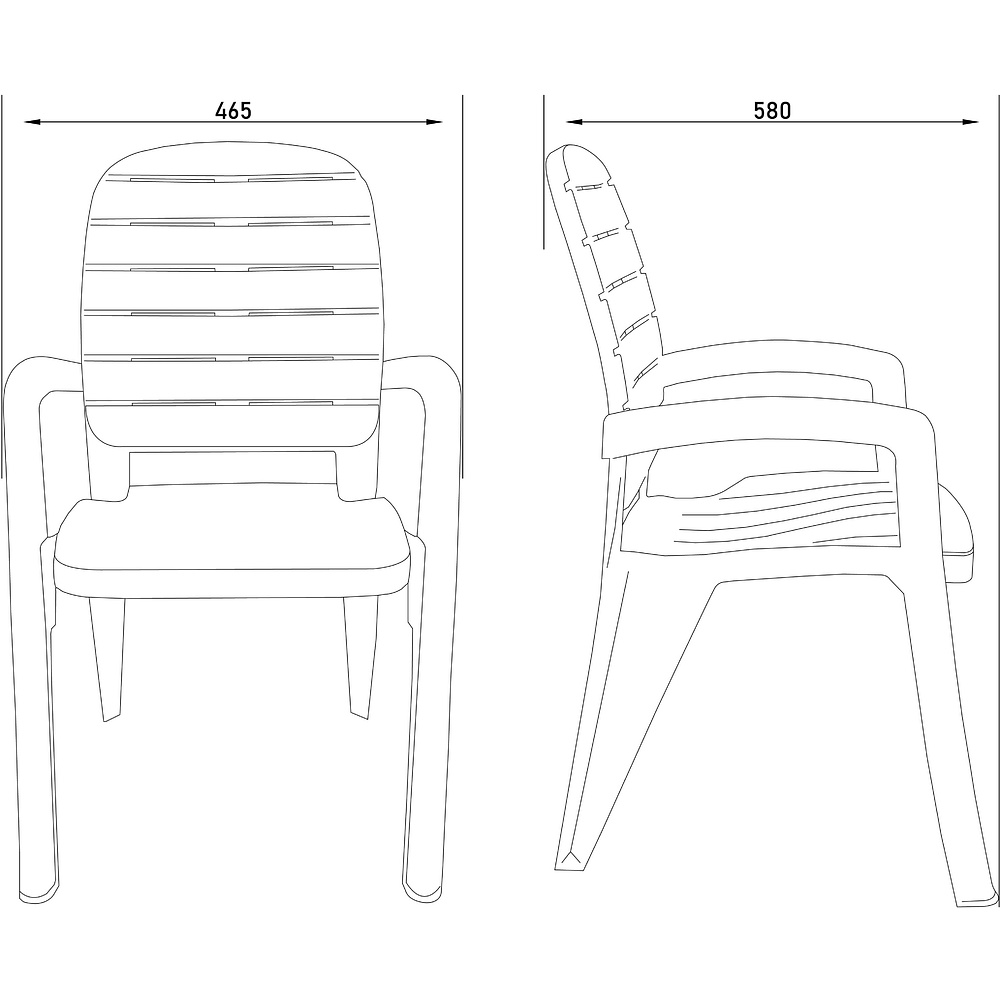 Кресло садовое "Прованс", пластик, белый - 10