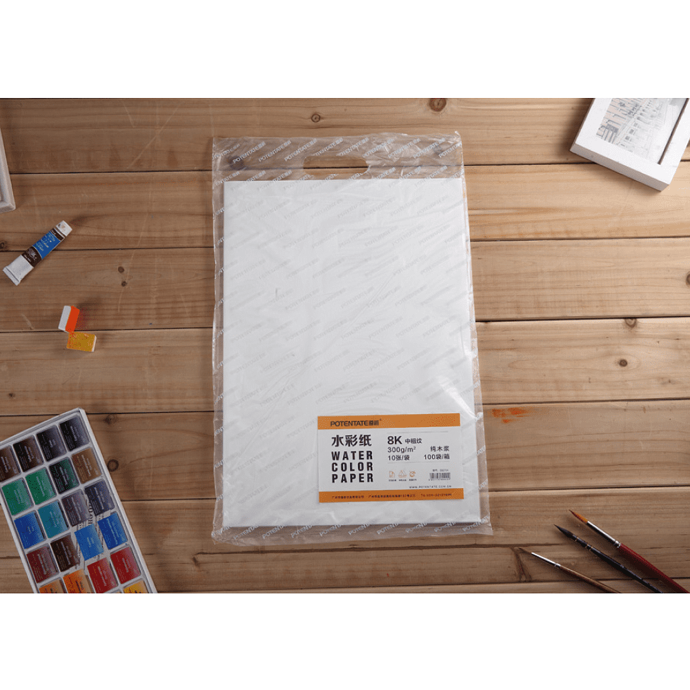 Бумага для акварели "Potentate", целлюлоза, горячий пресс, 27х39 см - 2