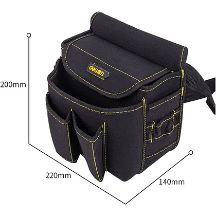 Сумка для инструментов поясная Deli YS EDL-P4, 220х140х200 мм, ткань Oxford, черный - 10