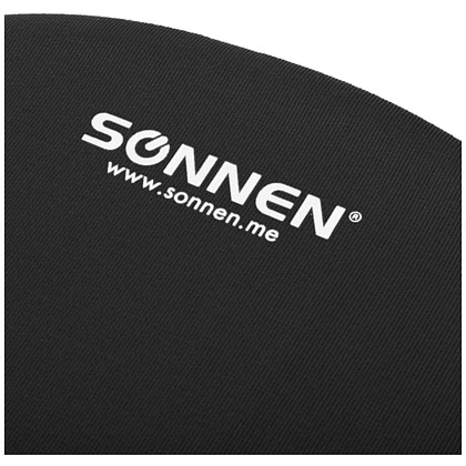 Коврик для мыши "Sonnen", 250х220х20 мм, полиуретан, лайкра, с подушкой под запястье, черный - 4