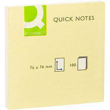 Бумага для заметок "Quick Notes", 76x76 мм, 100 листов, желтый